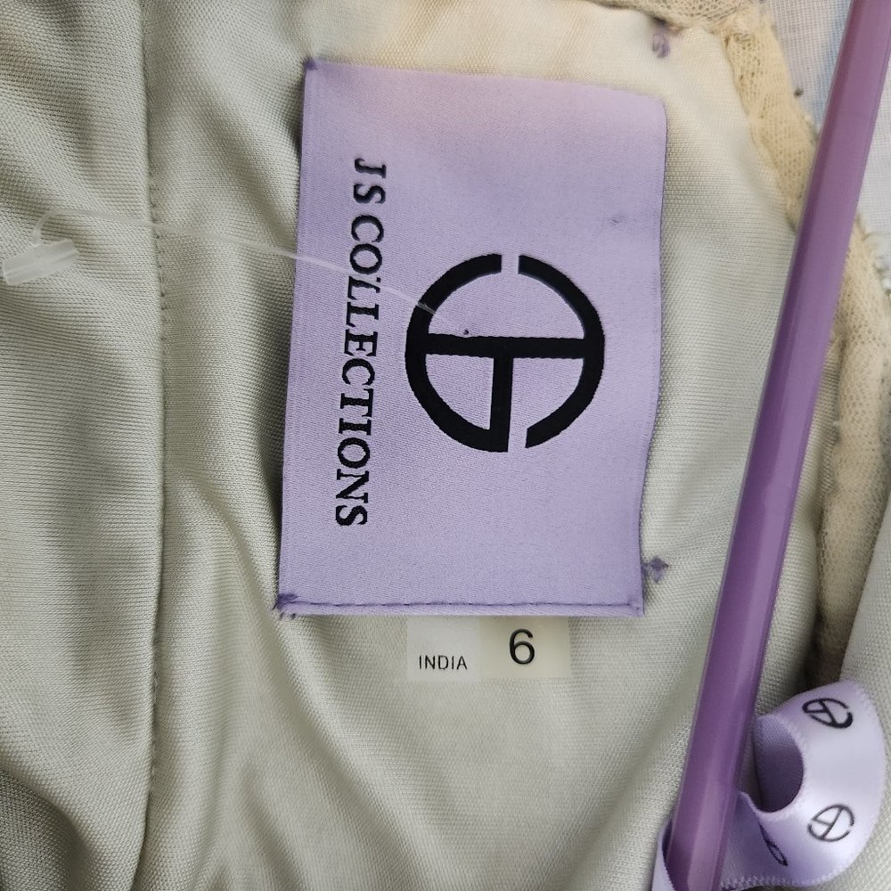 Js Collections Size 6 Gray Fully Sequined Bust Mi… - image 4